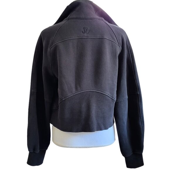 LULULEMON Dark Charcoal Gray Half-Zip Scuba Cropped Pullover Shirt Women's XS/S - Picture 3 of 6